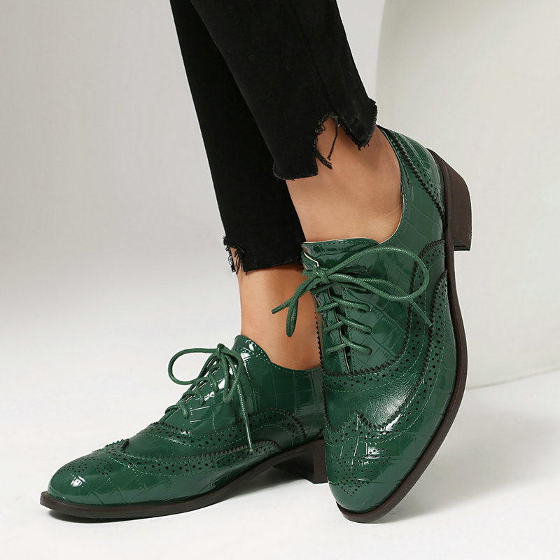 Oxford Lace Up Women - Scarpe Oxford Brogue da Donna con