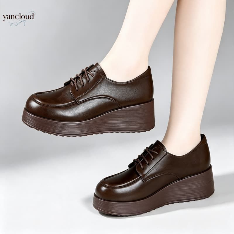 Scarpe con Zeppa in Pelle Morb - Oxford Lace Up Women recensione e prezzo