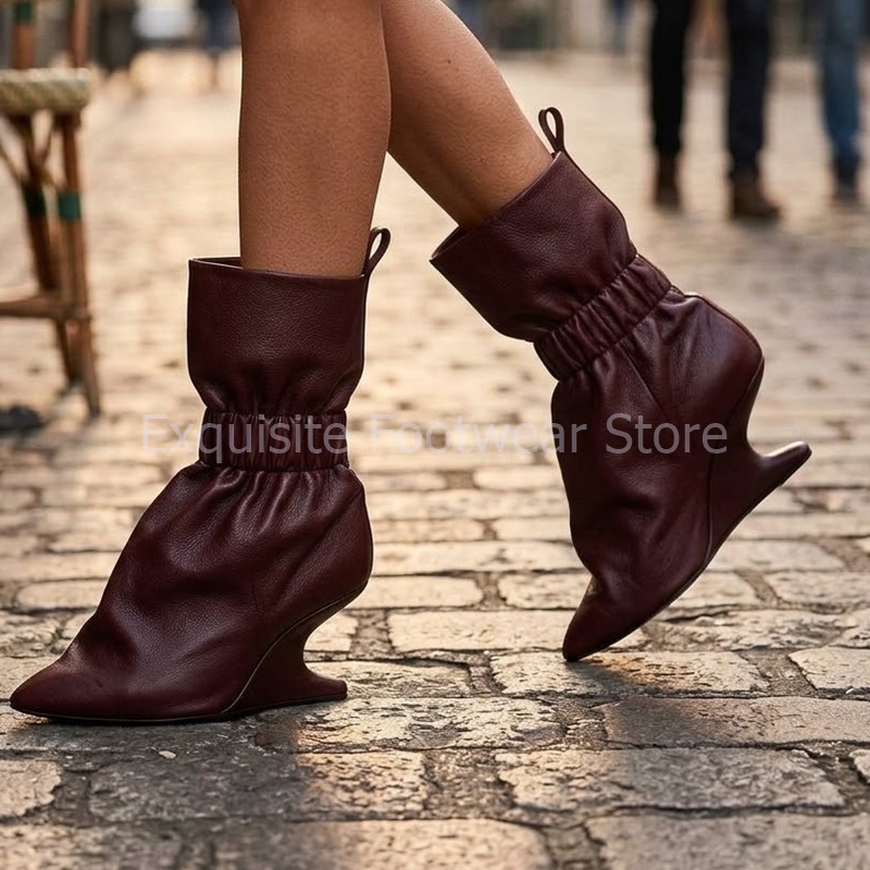 Eleganti Stivali a Punta Morbi - Women'S Shoes Burgundy recensione e prezzo
