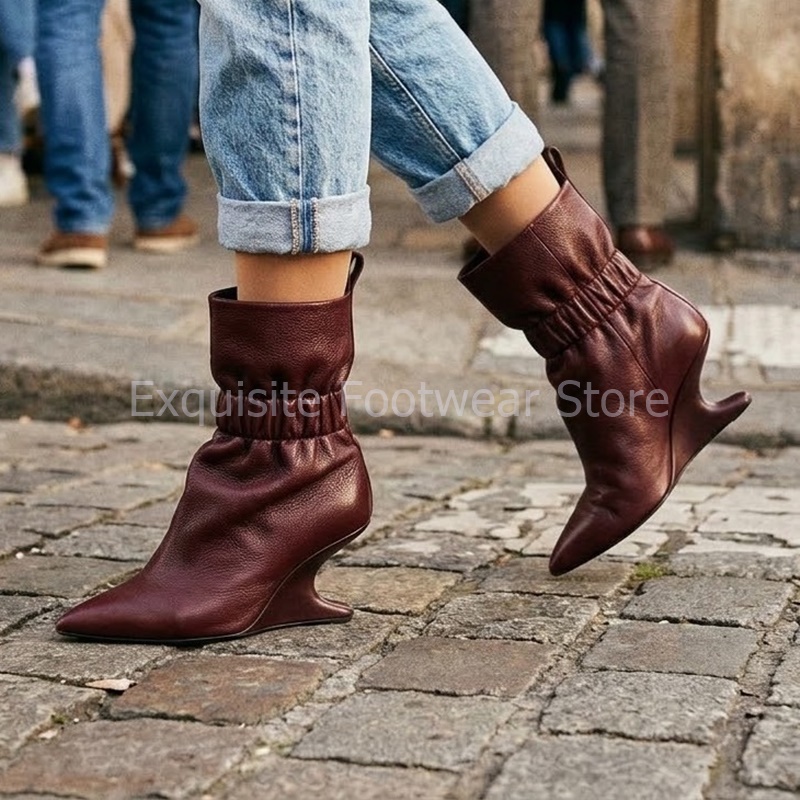 Eleganti Stivali a Punta Morbi - Women'S Shoes Burgundy recensione e prezzo
